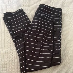 Black and White Striped Leggings